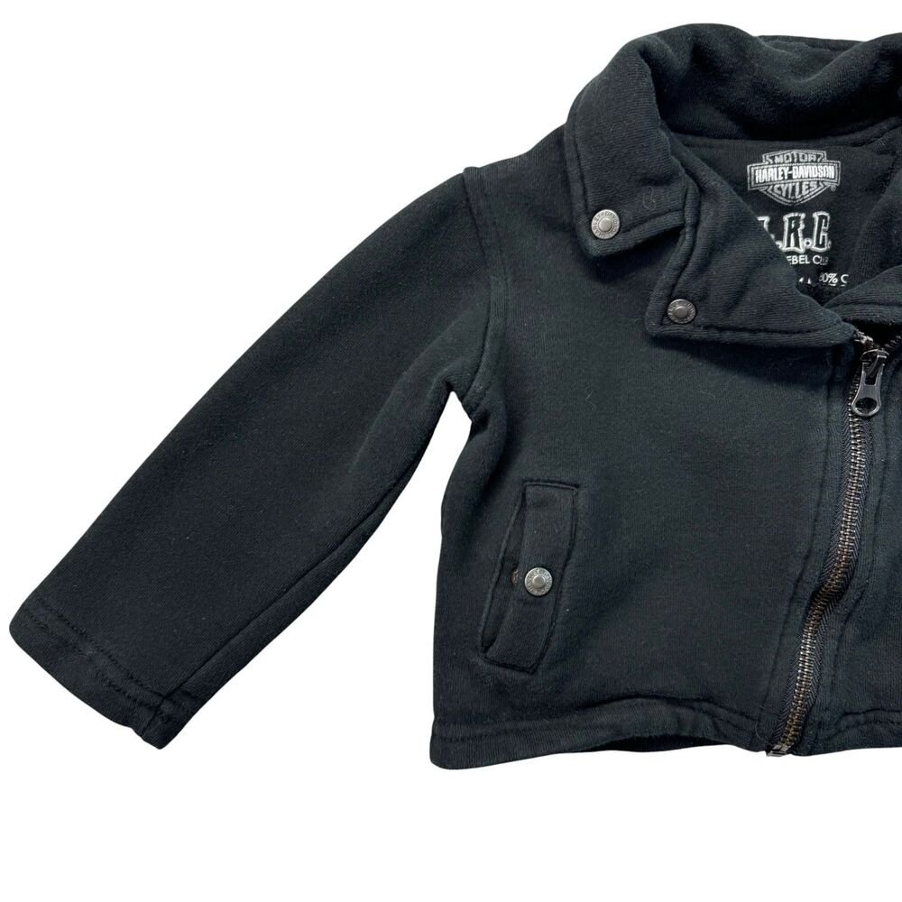 Harley Davidson Jacket Kids 24M Black Motorcycle Little Rebel Club Moto Biker - Picture 6 of 9